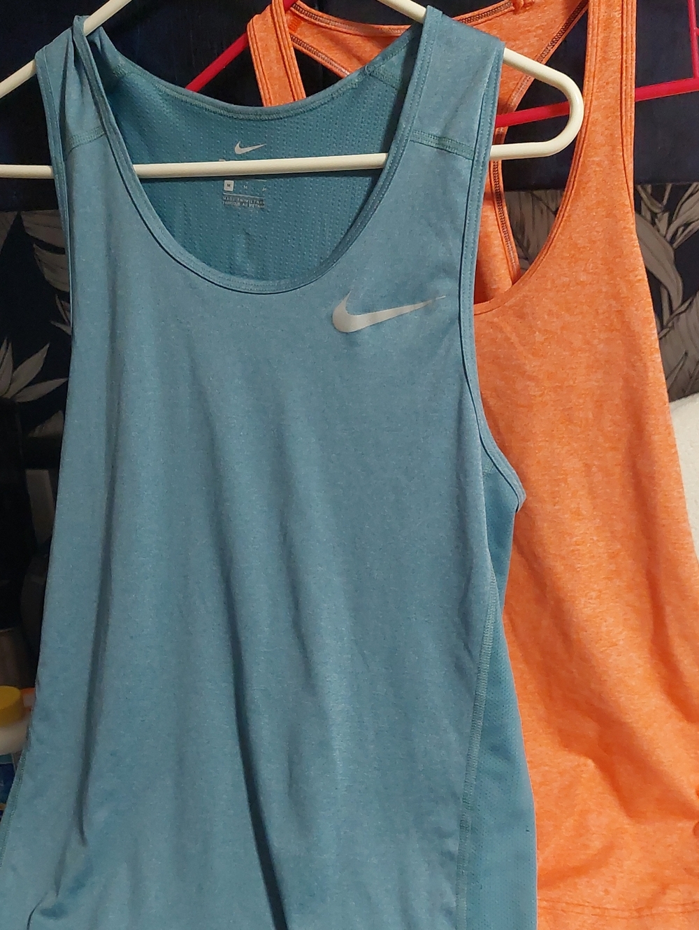 Nike Blue Teal and Orange Racerback Tank Tops